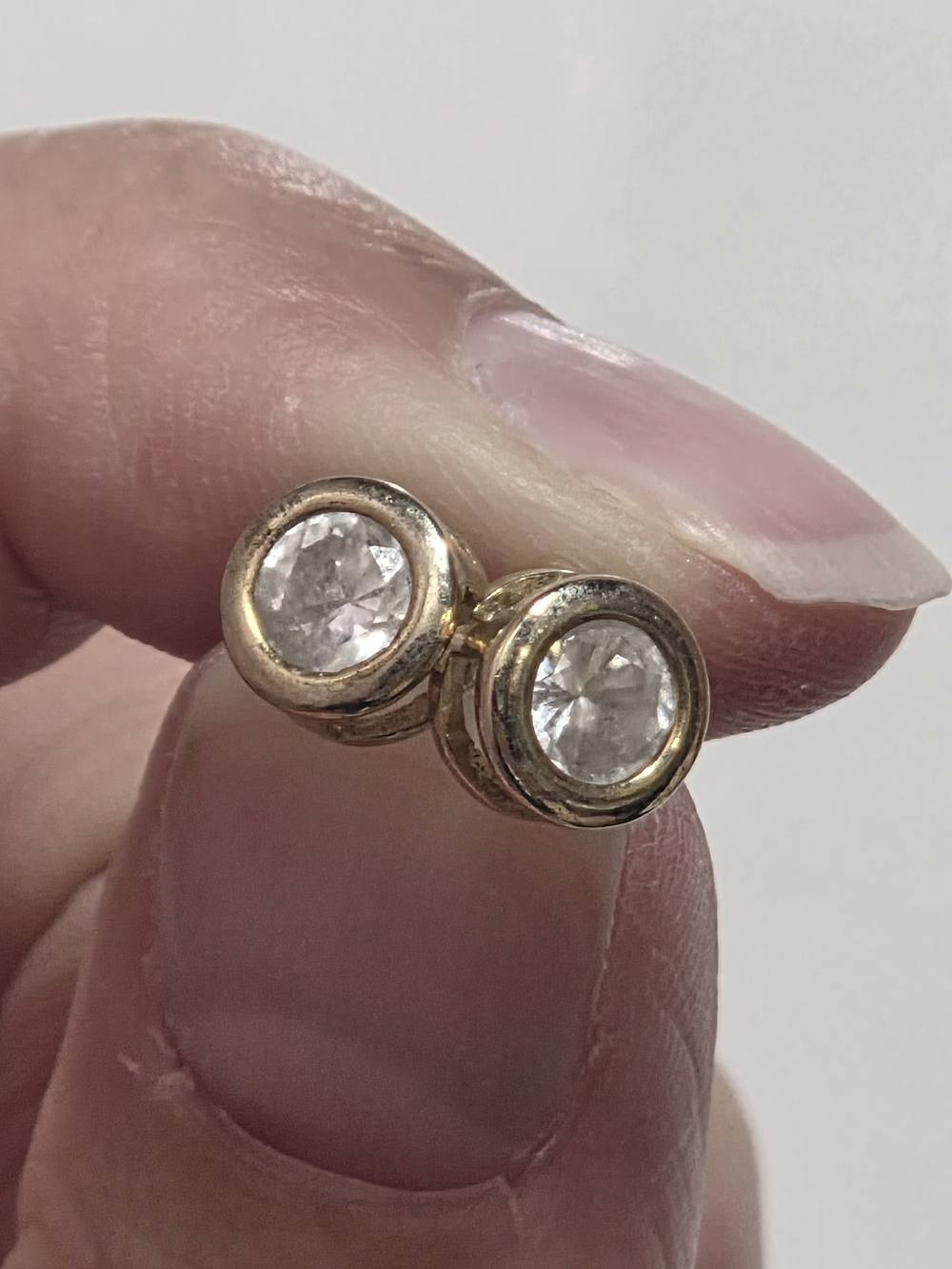 Gold Round Crystal Stud Earrings - Women Jewelry
